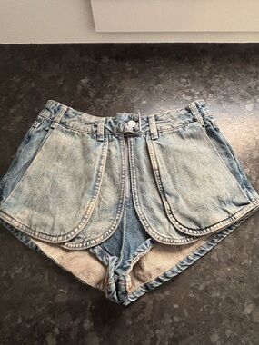 We The Free Light Blue Prince Street Denim Shorts